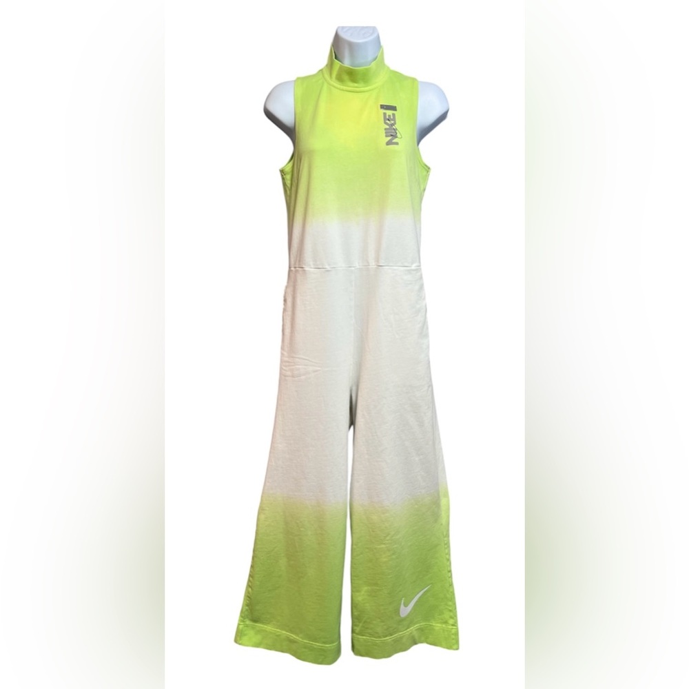 Womens Size Small Nike Cotton Wide‎ Leg Sleeveless Jumpsuit Green One Piece